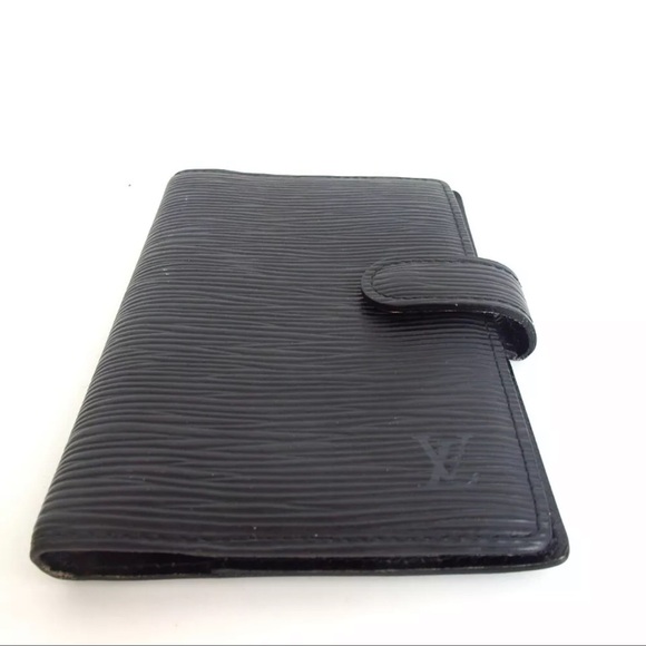 AUTH Louis Vuitton Black Epi Leather Agenda Notebook Passport Cover Card Holder - Picture 3 of 9
